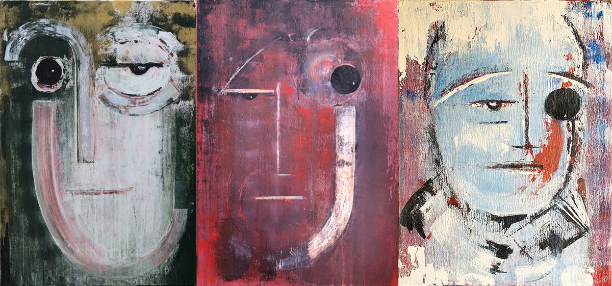 5. Dave Manousos' Big Eye Collection came about a year ago, when he was compelled to paint a large black eye over a yellow stroke of paint, finished with a black book in hand..jpeg